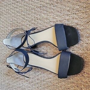 TALBOTS black leather sandals.  Ties at ankle.  Size 9.